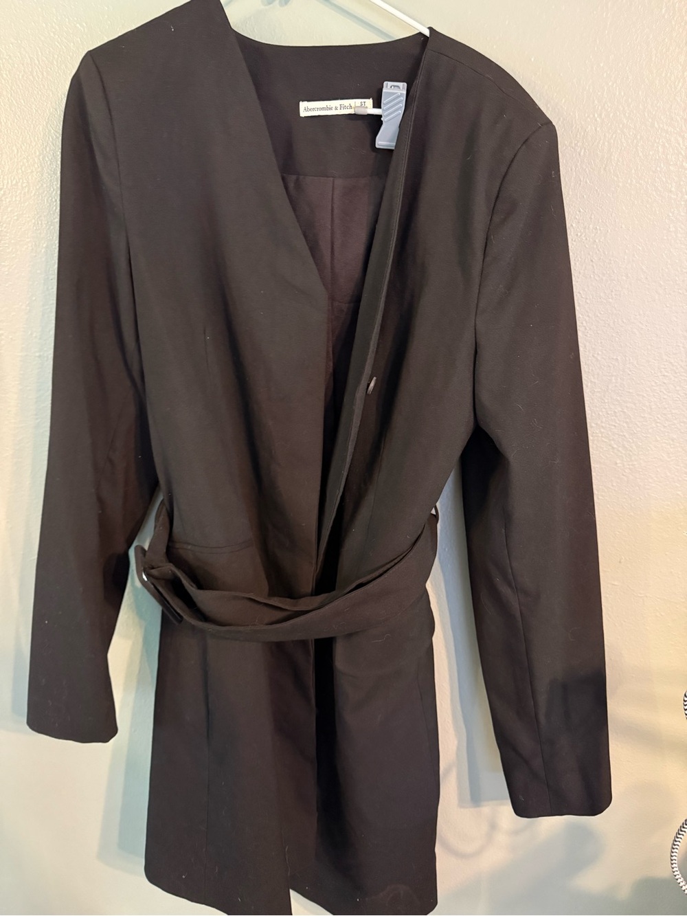 Abercrombie & Fitch Black Belted Blazer Jacket